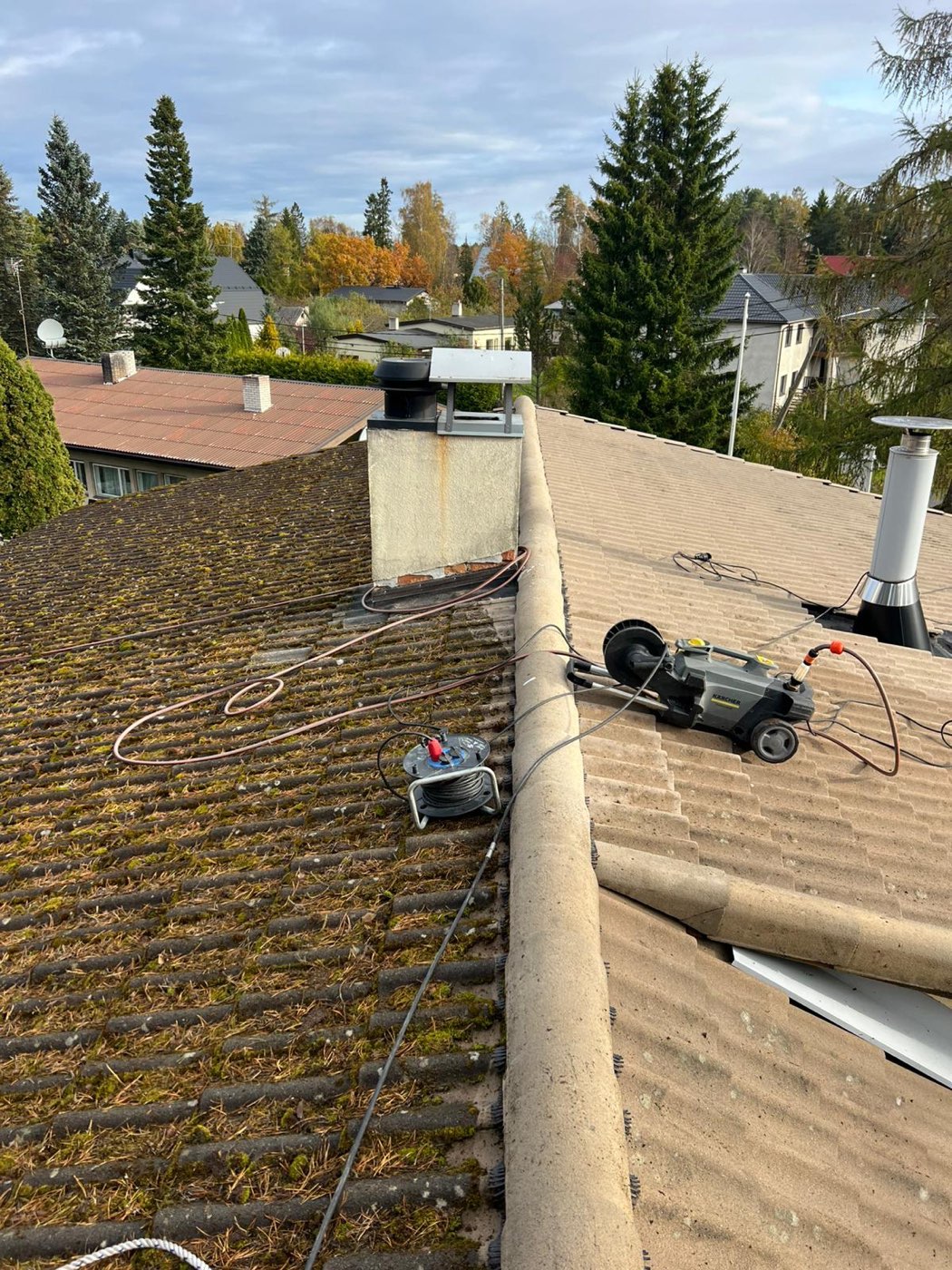 Katusepesu ja samblatõrje tulemus Saku objektil
